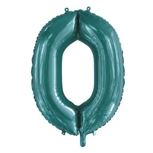 We Like To Party Megaloon Number Zero 0 Teal Balloon