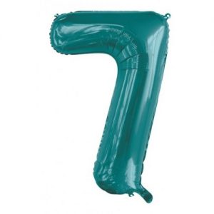 We Like To Party Megaloon Number 7 Teal Balloon