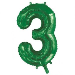 We Like To Party Megaloon Number 3 Green Balloon
