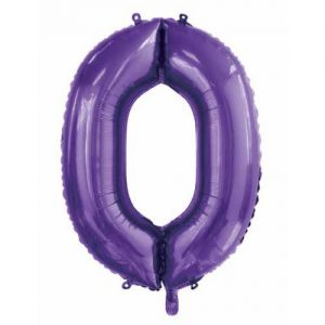 We Like To Party Megaloon Number Zero 0 Purple Balloon