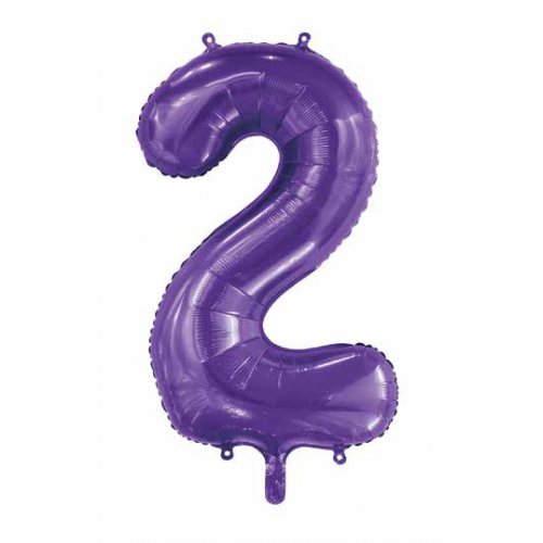We Like To Party Megaloon Number 2 Purple Balloon