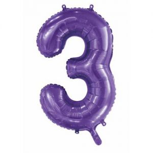 We Like To Party Megaloon Number 3 Purple Balloon
