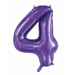 We Like To Party Megaloon Number 4 Purple Balloon