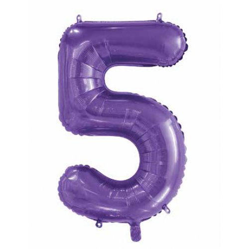 We Like To Party Megaloon Number 5 Purple Balloon