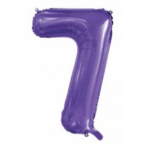 We Like To Party Megaloon Number 7 Purple Balloon
