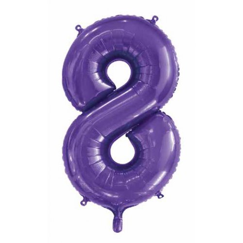 We Like To Party Megaloon Number 8 Purple Balloon