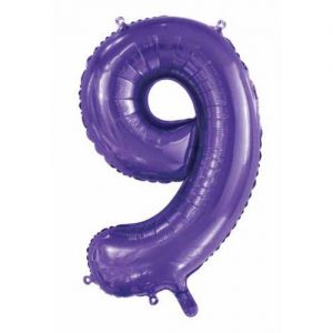 We Like To Party Megaloon Number 9 Purple Balloon