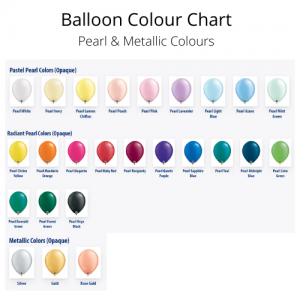 We Like To Party Pearl & Metallic Latex Balloon Colour Chart