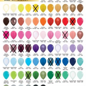 We Like To Party Betallic Balloon Colour Chart