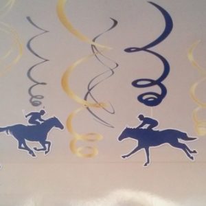 We Like To Party Race Day Swirl Hanging Decorations, 12 pack