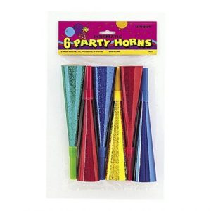 We Like To Party Prismatic Party Horns Assorted Colours 6pk