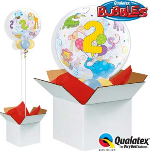 We Like To Party Age 2 Jungle Animals Bubble Balloon In A Box