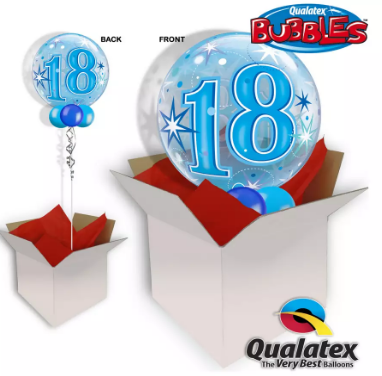 We Like To Party 18th Birthday Blue Bubble Balloon In A Box