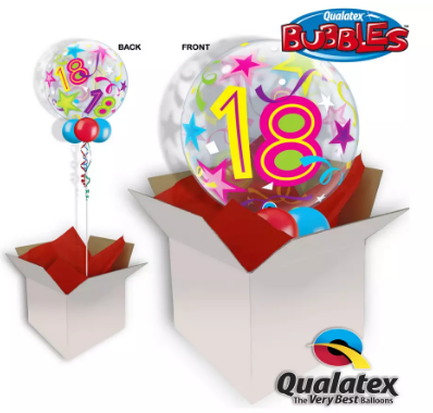 We Like To Party 18th Birthday Multicolour Bubble Balloon In A Box