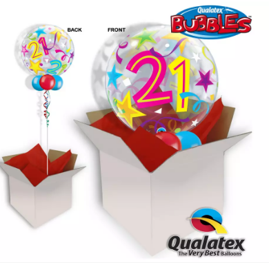 We Like To Party 21st Birthday Multicolour Bubble Balloon In A Box