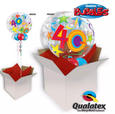 We Like To Party 40th Birthday Multicolour Bubble Balloon In A Box