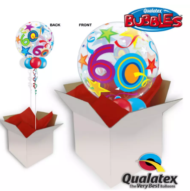 We Like To Party 60th Birthday Multicolour Bubble Balloon In A Box