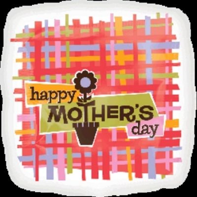 We Like To Party Happy Mother's Day Plaid 18" (45cm) Foil Balloon
