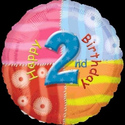 We Like To Party Happy 2nd Birthday 18″ (45cm) Foil Balloon