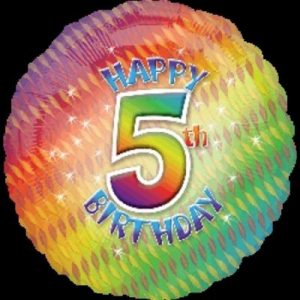 We Like To Party Happy 5th Birthday 18″ (45cm) Foil Balloon