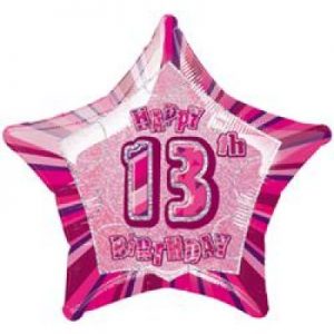 We Like To Party Happy 13th Birthday Glitz Pink 18″ (45cm) Foil Balloon