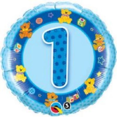 We Like To Party Age 1 Blue Teddies 18″ (45cm) Foil Balloon