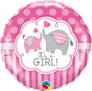 We Like To Party It's A Girl Elephants 18″ (45cm) Foil Balloon
