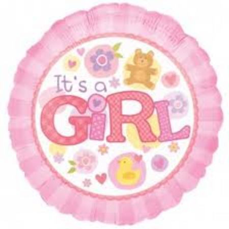 We Like To Party It's A Girl Pink 18″ (45cm) Foil Balloon