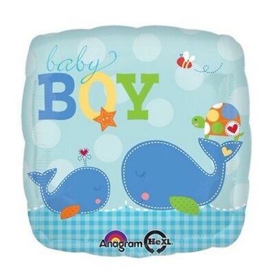 We Like To Party Ahoy Baby Boy Whale 18″ (45cm) Foil Balloon