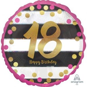 We Like To Party Holographic Pink and Gold 18th Birthday 45cm Foil Balloon