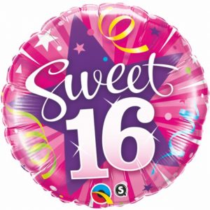 We Like To Party Sweet 16 Hot Shining Star 45cm Foil Balloon